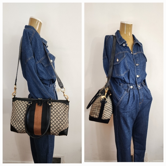 ✨️GUCCI GG Web Diamante Canvas 2 Ways Tote Bag